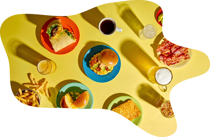 Breggs breakfast combo with sandwiches, drinks, and sides — Miami