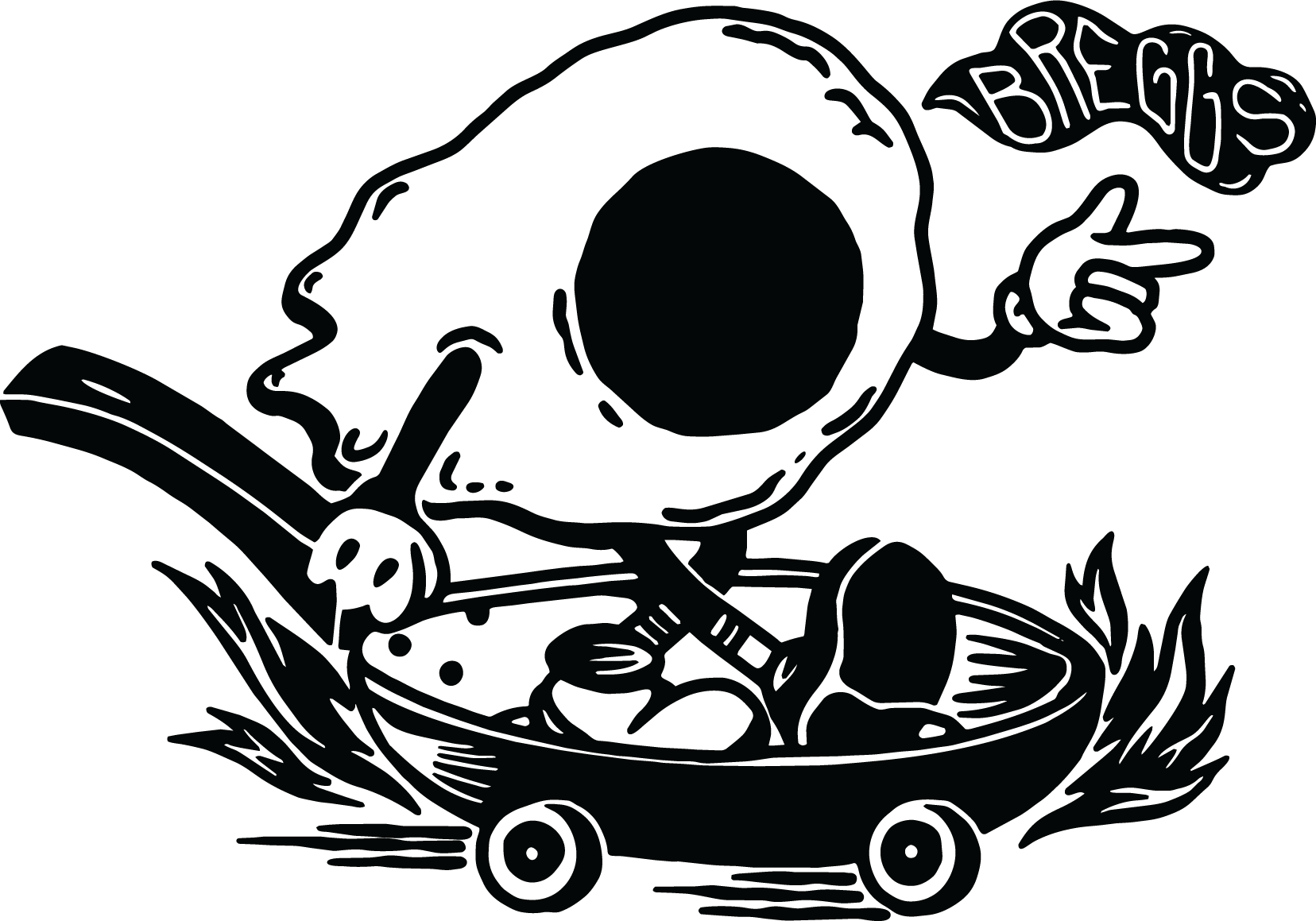 Decorative coffee and bike illustration